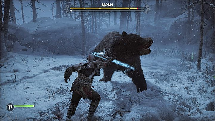 Attack the bear right after blocking or avoiding its attack - God of War Ragnarok: How to defeat Bear Bjorn? - Bosses - God of War Ragnarok Guide