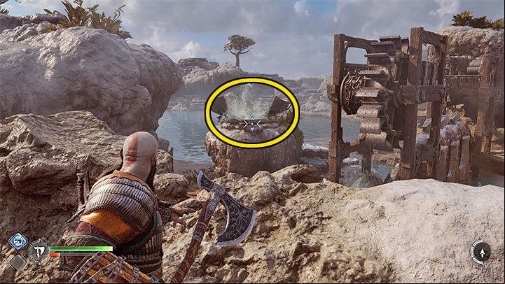 Use Leviathan on the geyser to create an ice shelf and get to the other side - God of War Ragnarok: The Quest for Tyr - walkthrough - Walkthrough - God of War Ragnarok Guide