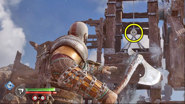 This will cause the heavy cargo do move down - God of War Ragnarok: The Quest for Tyr - walkthrough - Walkthrough - God of War Ragnarok Guide