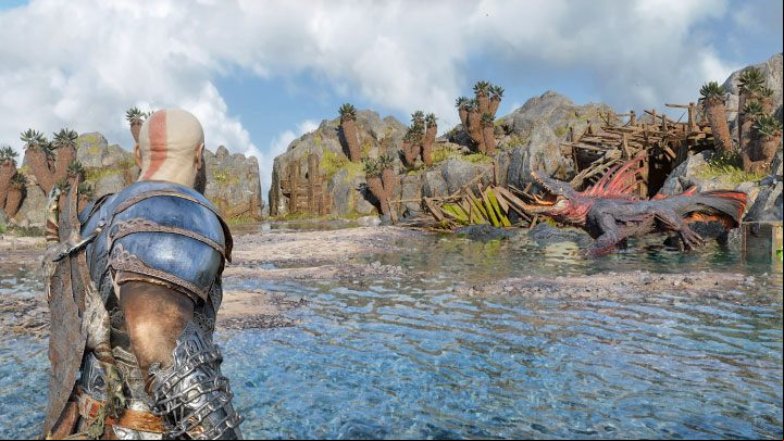 Soon after you start exploring the Forge, you will under the rocks and reach the lair of a mini-boss - the great lizard Dreki - God of War Ragnarok: The Quest for Tyr - walkthrough - Walkthrough - God of War Ragnarok Guide