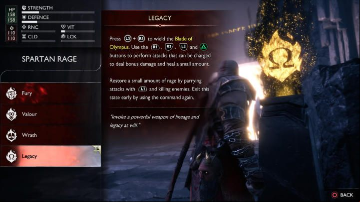 After unlocking Blade of Olympus, you'll be able to equip this Fury mode after returning to the hub location - GoW Ragnarok Valhalla: How to get the Blade of Olympus? - Valhalla DLC - God of War Ragnarok Guide