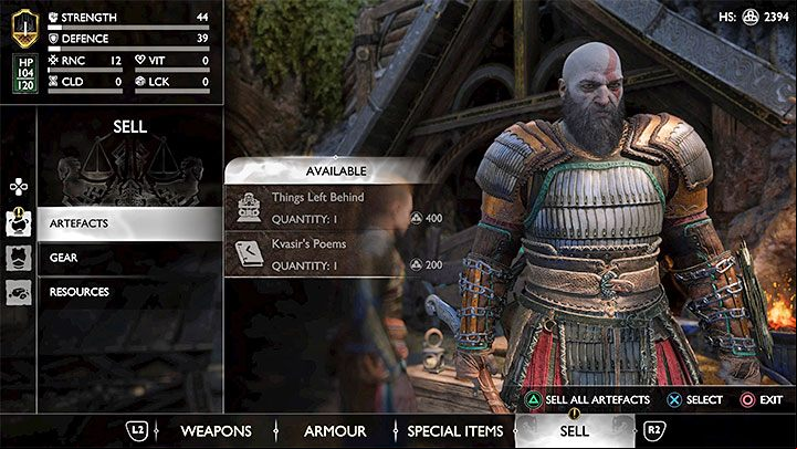 Another way of obtaining Hacksilver is to sell things at dwarves' stores - God of War Ragnarok: How to accumulate Hacksilver and what to spend the money on? - Character development - God of War Ragnarok Guide