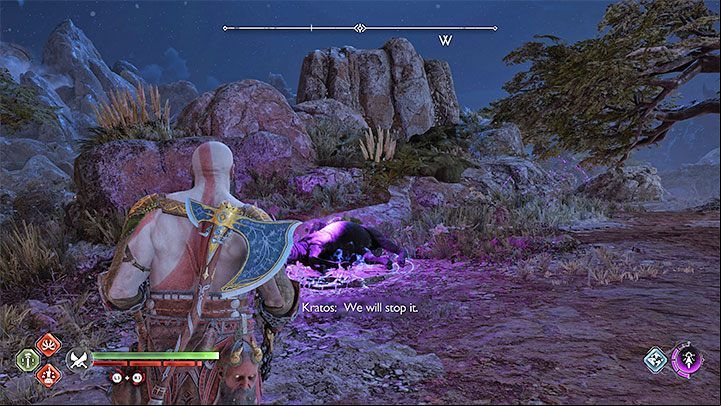 To begin, start exploring the central area of The Plains - we've marked this area in screenshot 1 - God of War Ragnarok: Nocturnal Predator - walkthrough - Favors - Vanaheim - God of War Ragnarok Guide