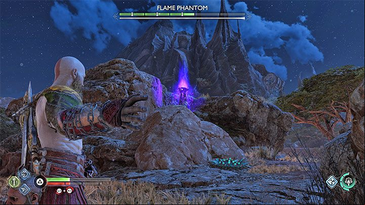 The second phase involves attacking runic springs in the vicinity - there are 5 of them to find in the arena - God of War Ragnarok: Nocturnal Predator - walkthrough - Favors - Vanaheim - God of War Ragnarok Guide