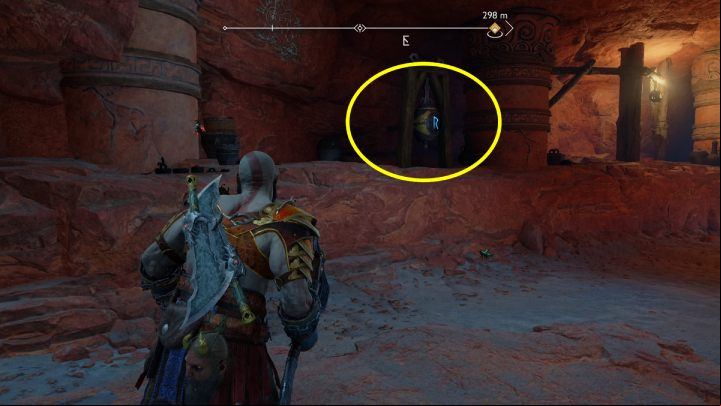 Recall your Axe and quickly hit the second bell, located near the chest - God of War Ragnarok: The Below, Alfheim - secrets, collectibles - Alfheim - God of War Ragnarok Guide