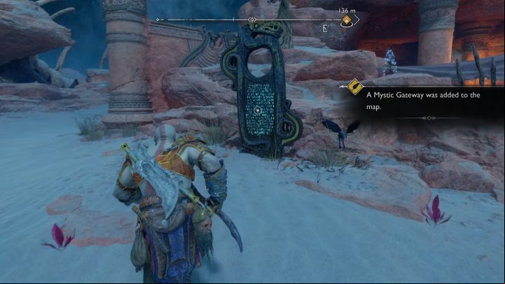 To get to the Mystic Gateway, you need to reach the upper level of The Canyons - God of War Ragnarok: The Canyons, Alfheim - secrets, collectibles - Alfheim - God of War Ragnarok Guide