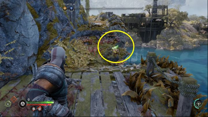 You will be able to explore the area where the Raven sits after releasing the creature's second flipper - God of War Ragnarok: Lyngbakr Island, Svartalfheim - secrets, collectibles - Svartalfheim - God of War Ragnarok Guide