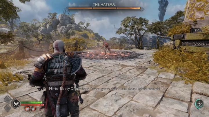 During the battle, additional enemies will emerge from the hole from time to time - God of War Ragnarok: The Watchtower, Svartalfheim - secrets, collectibles - Svartalfheim - God of War Ragnarok Guide