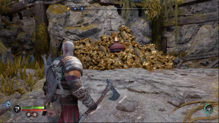 The entrance to the elevated area of the Watchtower is located below the rubble - God of War Ragnarok: The Watchtower, Svartalfheim - secrets, collectibles - Svartalfheim - God of War Ragnarok Guide