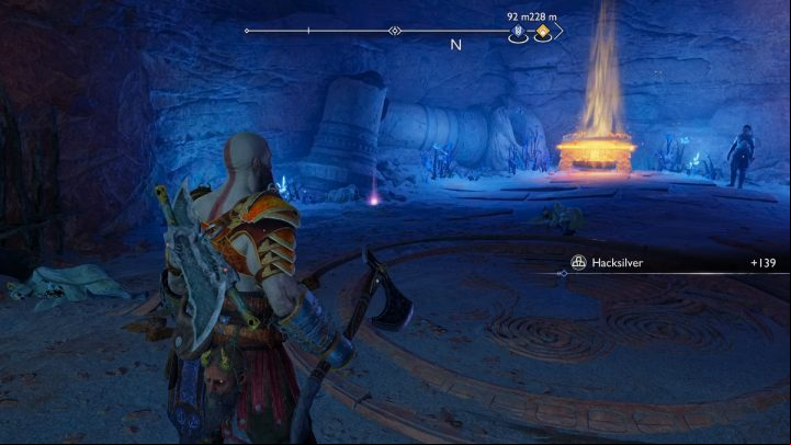 Next to the Legendary Chest you will find the artifact - God of War Ragnarok: The Burrows, Alfheim - secrets, collectibles - Alfheim - God of War Ragnarok Guide