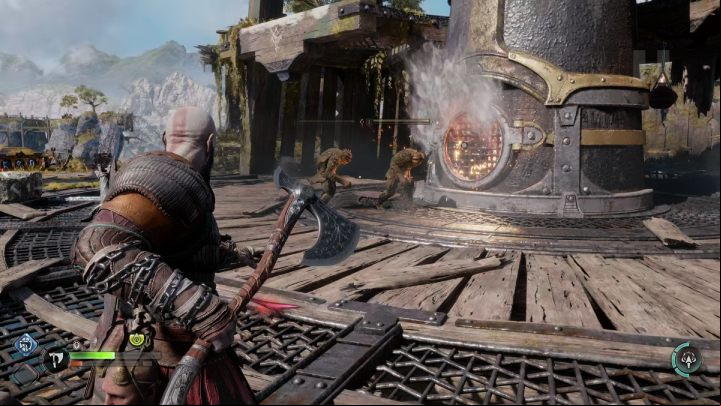 Climb the wall to the top of the location and defeat all the monsters - God of War Ragnarok: In Service of Asgard - favor, walkthrough - Favors - Svartalfheim - God of War Ragnarok Guide