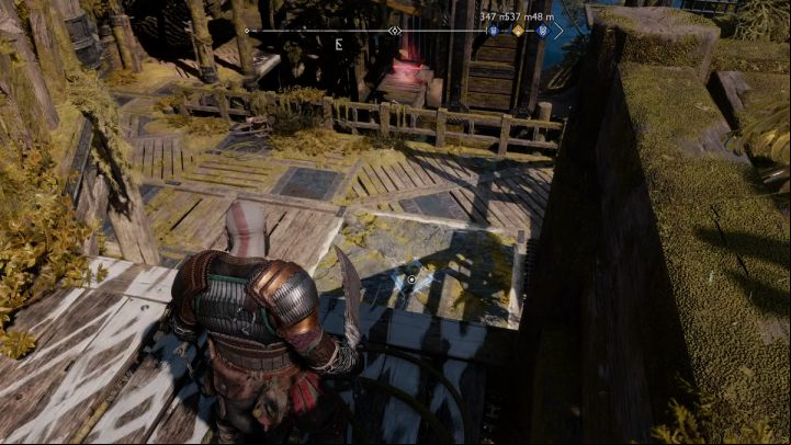 Turn left and walk along the wooden structure to the next area - God of War Ragnarok: In Service of Asgard - favor, walkthrough - Favors - Svartalfheim - God of War Ragnarok Guide