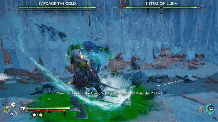 We recommend focusing on attacking the Sisters of Illska first - they have less health than Svipdagr - God of War Ragnarok: How to defeat Svipdagr the Cold and Sisters of Illska? - Berserkers - God of War Ragnarok Guide