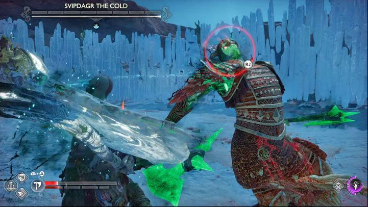 Look around the arena for healing items but pick them up only when it is safe - God of War Ragnarok: How to defeat Svipdagr the Cold and Sisters of Illska? - Berserkers - God of War Ragnarok Guide