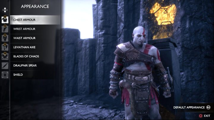 If you want to switch outfits, visit any appearance changing pedestal and press R3 - GoW Ragnarok Valhalla: Young Kratos - Valhalla DLC - God of War Ragnarok Guide