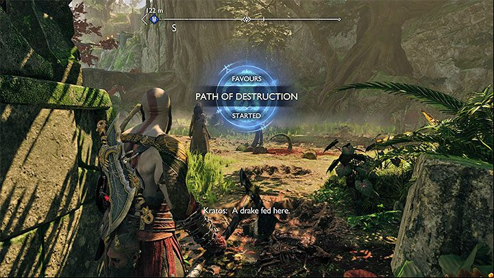 Travel along the main path (it's worth unlocking a shortcut on the way - lower the chain) and squeeze between the rocks - God of War Ragnarok: Path of Destruction - walkthrough - Favors - Vanaheim - God of War Ragnarok Guide