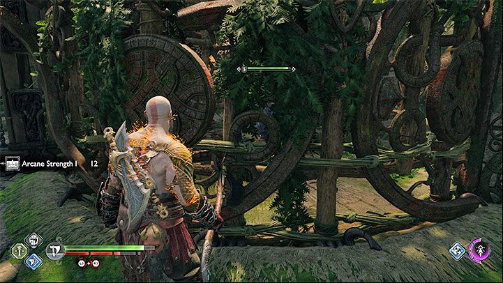 Return to the raised cage and wait for the monster - God of War Ragnarok: Path of Destruction - walkthrough - Favors - Vanaheim - God of War Ragnarok Guide