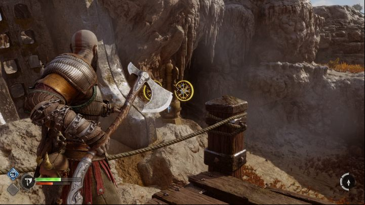 The next target is by the broken bridge - God of War Ragnarok: Aurvangar Wetlands, Svartalfheim - secrets, collectibles - Svartalfheim - God of War Ragnarok Guide