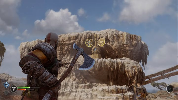 The final target is to the left of the chest - God of War Ragnarok: Aurvangar Wetlands, Svartalfheim - secrets, collectibles - Svartalfheim - God of War Ragnarok Guide