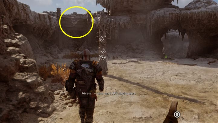 Once you get off the boat you should notice the Nornir Chest on the right side of the island - God of War Ragnarok: Aurvangar Wetlands, Svartalfheim - secrets, collectibles - Svartalfheim - God of War Ragnarok Guide