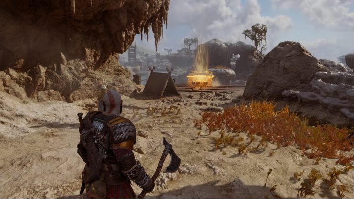 Turn left, you should spot the Legendary Chest a bit farther away - God of War Ragnarok: Aurvangar Wetlands, Svartalfheim - secrets, collectibles - Svartalfheim - God of War Ragnarok Guide