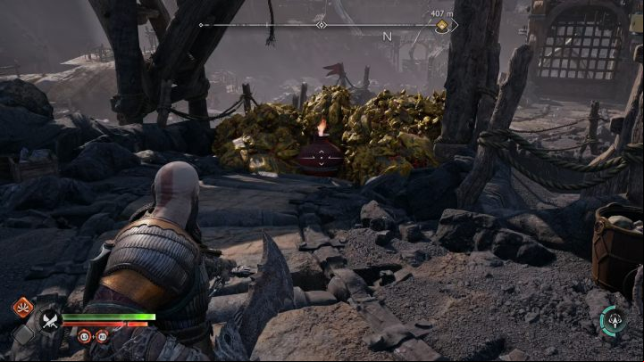 Near the entrance to the Applecore you will see a stream of water spilling out - God of War Ragnarok: Jarnsmida Pitmines, Svartalfheim - secrets, collectibles - Svartalfheim - God of War Ragnarok Guide
