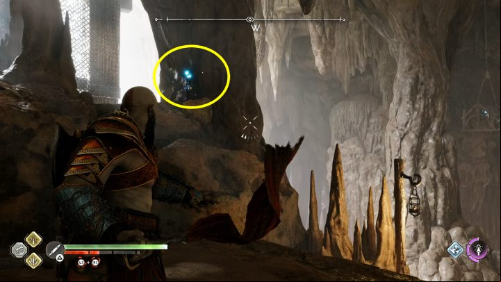 Runes 1 and 2 are on the right side of the chest - God of War Ragnarok: The Applecore, Svartalfheim - secrets, collectibles - Svartalfheim - God of War Ragnarok Guide