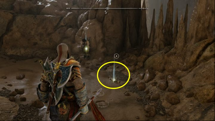 Stick a spear in the weakpoint with air coming out of it and climb to the upper ledge - God of War Ragnarok: The Applecore, Svartalfheim - secrets, collectibles - Svartalfheim - God of War Ragnarok Guide