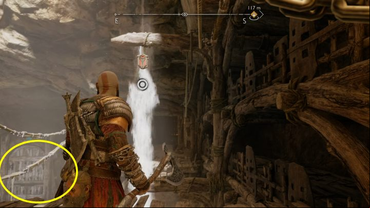 You will find the door to the room with the Draugr Hole behind the handle, which will lead you to the secret area of the Applecore - God of War Ragnarok: The Applecore, Svartalfheim - secrets, collectibles - Svartalfheim - God of War Ragnarok Guide