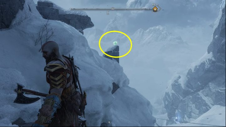 After climbing to the top, you will see the bird sitting on a stone on the right - God of War Ragnarok: Well of Urd, Midgard - secrets, collectibles - Midgard - God of War Ragnarok Guide