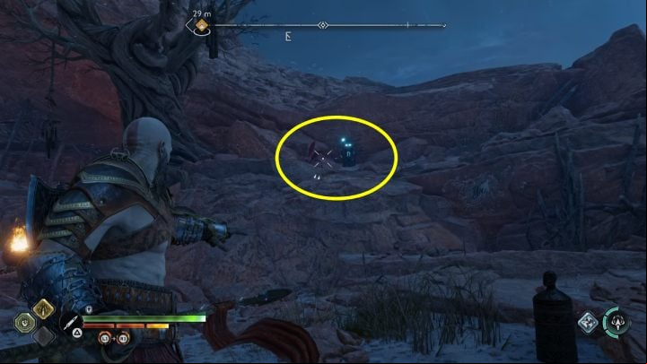 The 3rd rune is located on the rock opposite the chest - God of War Ragnarok: The Strond, Alfheim - secrets, collectibles - Alfheim - God of War Ragnarok Guide