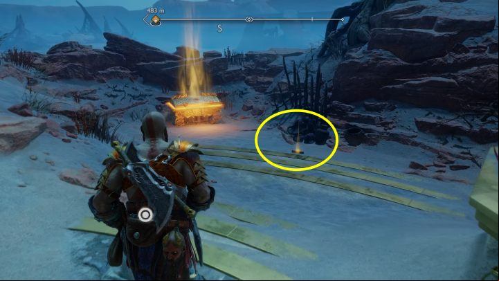 You'll find the runes next to the Legendary Chest - God of War Ragnarok: The Barrens, Alfheim - secrets, collectibles - Alfheim - God of War Ragnarok Guide