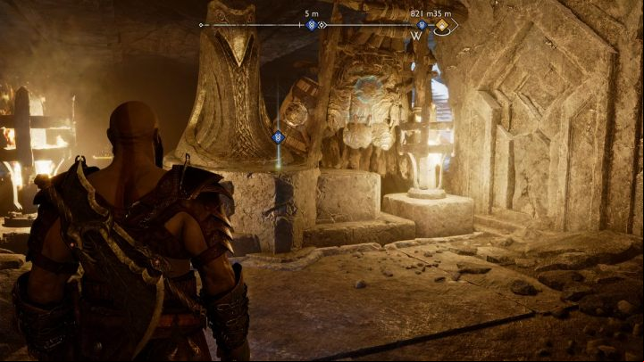 Defeat all wisps encountered here and read the Lore Marker found next to the wall - God of War Ragnarok: Sigruns Curse - favor, walkthrough - Favors - Midgard - God of War Ragnarok Guide