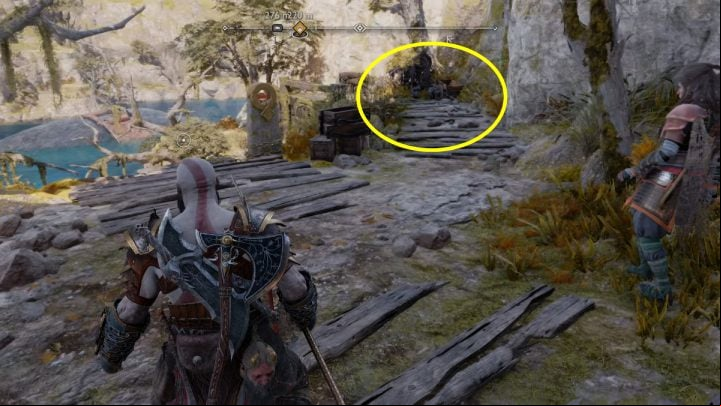 The treasure map is located at the entrance to the Alberich Hollow from the Bay of Bounty - God of War Ragnarok: Alberich Hollow, Svartalfheim - secrets, collectibles - Svartalfheim - God of War Ragnarok Guide