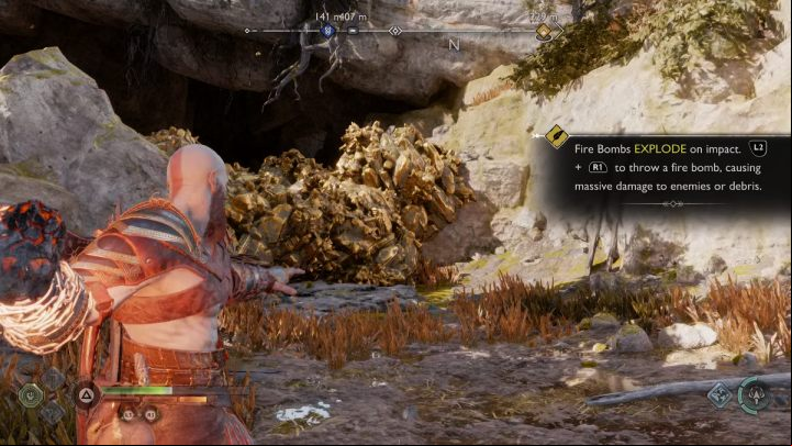 Soon after entering the Hollow you'll encounter a Bersgra with several helpers - God of War Ragnarok: The Lost Treasure - favor, walkthrough - Favors - Svartalfheim - God of War Ragnarok Guide