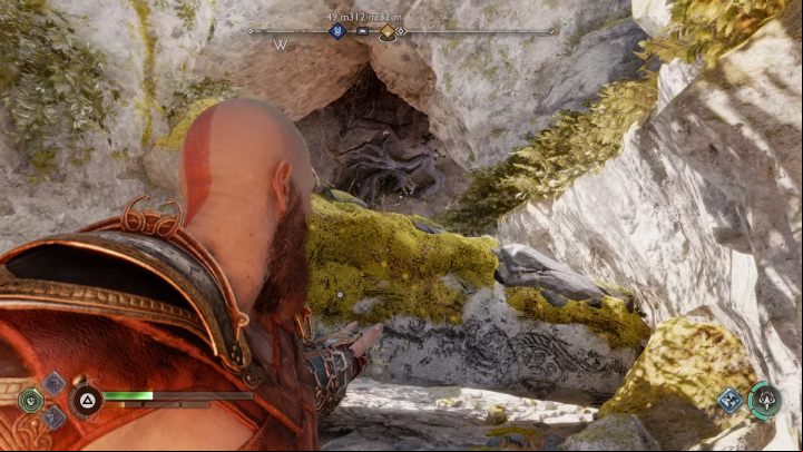 The last blockade in Alberich Hollow is located behind a large boulder - God of War Ragnarok: The Lost Treasure - favor, walkthrough - Favors - Svartalfheim - God of War Ragnarok Guide