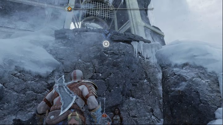 Walk up to the building, climb to the top, and use the handle to reach the room - God of War Ragnarok: Shores of Nine, Midgard - secrets, collectibles - Midgard - God of War Ragnarok Guide