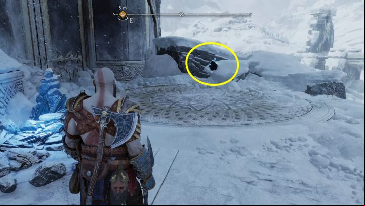 Use the sigil arrow and Blades of Chaos to set the vines blocking access to the lever on fire - God of War Ragnarok: Shores of Nine, Midgard - secrets, collectibles - Midgard - God of War Ragnarok Guide