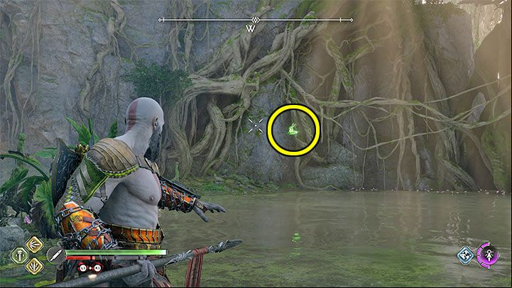 This one is in the air above the river west from The Southern Wilds - God of War Ragnarok: The Southern Wilds, Vanaheim - secrets, collectibles - Vanaheim - God of War Ragnarok Guide