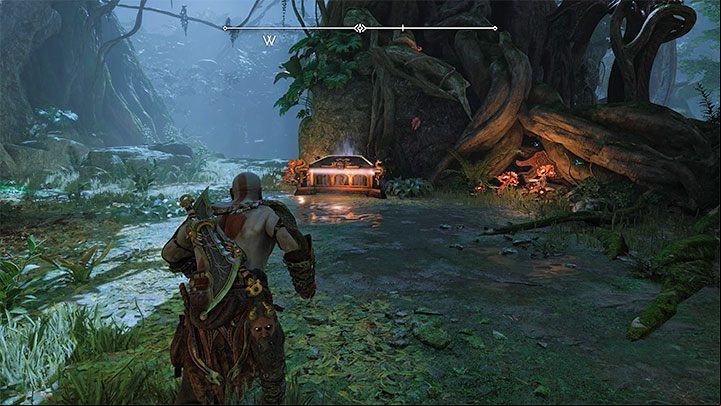 The chest is in the northern part of the region - best to explore the area at night as to avoid barricades - God of War Ragnarok: The Southern Wilds, Vanaheim - secrets, collectibles - Vanaheim - God of War Ragnarok Guide