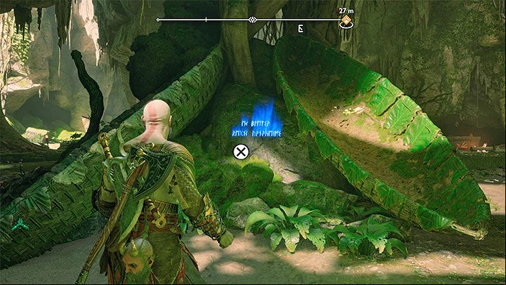 The blue runes are found on a rock in the central part of the camp (the area with friendly NPCs) between two green boats - God of War Ragnarok: Freyrs Camp, Vanaheim - secrets, collectibles - Vanaheim - God of War Ragnarok Guide