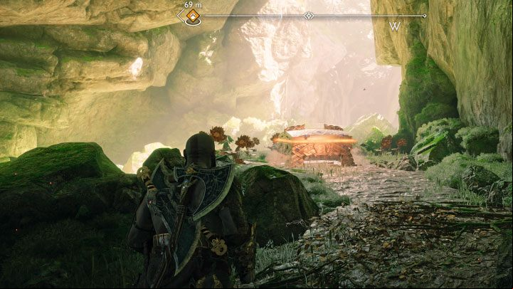 This unlocks the way and allow you to reach the chest - God of War Ragnarok: Freyrs Camp, Vanaheim - secrets, collectibles - Vanaheim - God of War Ragnarok Guide
