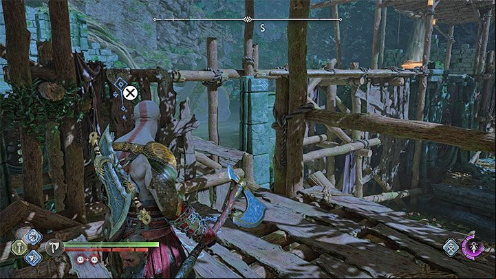 Grab the ledge in the place shown in the picture - God of War Ragnarok: Freyrs Camp, Vanaheim - secrets, collectibles - Vanaheim - God of War Ragnarok Guide