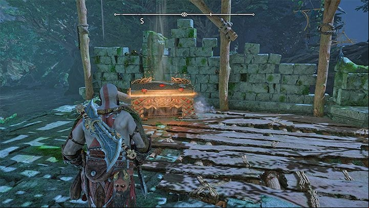You will reach the shelf with a Legendary Chest - God of War Ragnarok: Freyrs Camp, Vanaheim - secrets, collectibles - Vanaheim - God of War Ragnarok Guide