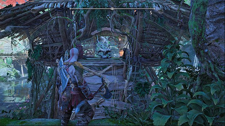 After squeezing through, you will reach a rocky ledge from which you can jump into the hut - God of War Ragnarok: The Abandoned Village, Vanaheim - secrets, collectibles - Vanaheim - God of War Ragnarok Guide