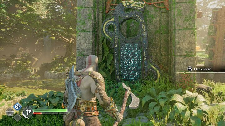Defeat the monsters in the ruins and find the rune tablet - God of War Ragnarok: Pilgrims Landing, Vanaheim - secrets, collectibles - Vanaheim - God of War Ragnarok Guide