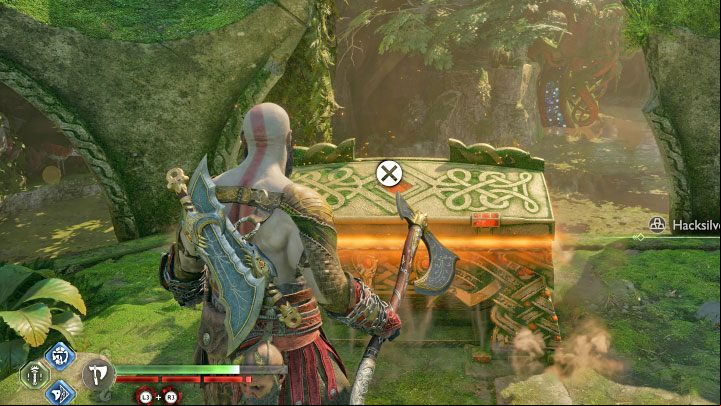 The chest is in the northern part of the ruins which are neighboring a beach - God of War Ragnarok: Pilgrims Landing, Vanaheim - secrets, collectibles - Vanaheim - God of War Ragnarok Guide