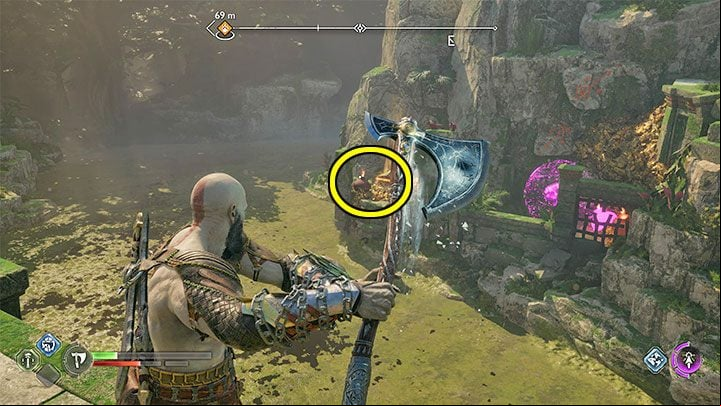 The Legendary Chest can only be reached from the Veiled age region - it is southeast of the Cliffside Ruins - God of War Ragnarok: Cliffside Ruins, Vanaheim - secrets, collectibles - Vanaheim - God of War Ragnarok Guide