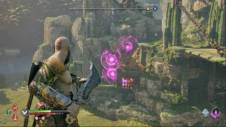 There is a drawbridge in the area - lower it using the chain - God of War Ragnarok: Cliffside Ruins, Vanaheim - secrets, collectibles - Vanaheim - God of War Ragnarok Guide