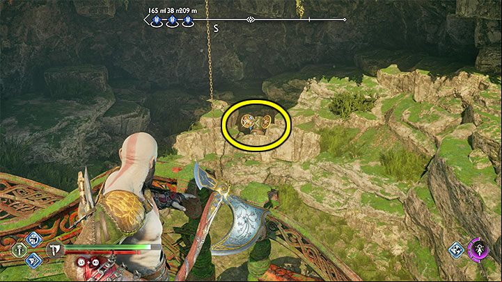 To open the chest, you need to throw the axe at targets in the area and set up the correct runes - God of War Ragnarok: Cliffside Ruins, Vanaheim - secrets, collectibles - Vanaheim - God of War Ragnarok Guide